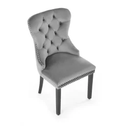Set 2 sedie da pranzo moderne in tessuto grigio nero Briar