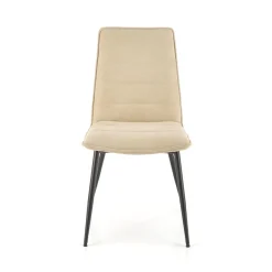 Set 4 sedie da pranzo moderne in tessuto beige nero Quiche