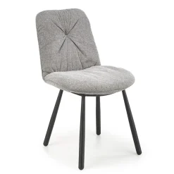 Set 4 sedie da pranzo moderne in tessuto grigio nero Kaos