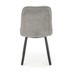 Set 4 sedie da pranzo moderne in tessuto grigio nero Kaos