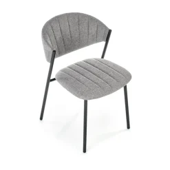 Set 2 sedie da sala in tessuto grigio scuro nero Elsa