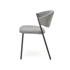 Set 2 sedie da sala in tessuto grigio scuro nero Elsa