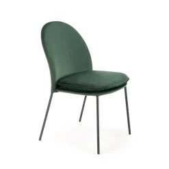 Set 4 sedie da sala moderne in tessuto verde scuro Orco