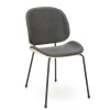 Set 2 sedie da sala moderne in tessuto rovere grigio scuro Dorotea