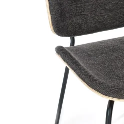 Set 2 sedie da sala moderne in tessuto rovere grigio scuro Dorotea