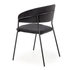 Set 4 sedie da soggiorno moderne in velluto nero Lina