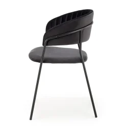 Set 4 sedie da soggiorno moderne in velluto nero Lina