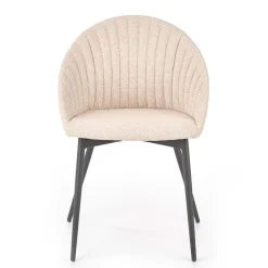 Set 2 sedie imbottite design in tessuto beige Amelia