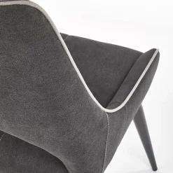 Set 2 sedie imbottite in tessuto grigio design Brida