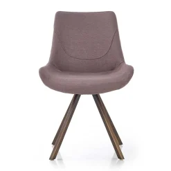 Set 2 sedie imbottite in tessuto grigio acciaio oro antico Joanna