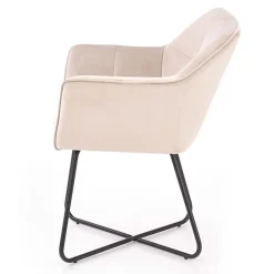 Set 2 sedie imbottite in velluto beige industrial Elsa