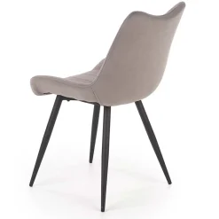 Set 4 sedie imbottite in velluto grigio Leda