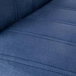 Set 2 sedie imbottite in velluto blu con gambe in legno nero Soledad