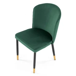 Set 4 sedie imbottite in velluto verde acciaio nero oro Eden