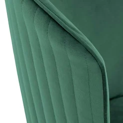 Set 4 sedie imbottite in velluto verde acciaio nero oro Eden