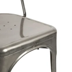 Set 2 sedie in metallo impilabili grigio laccato Lix