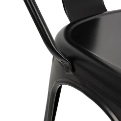 Set 2 sedie in metallo impilabili nero opaco Lix