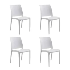 Set 4 sedie in polipropilene impilabili bianca Tape Gihome®