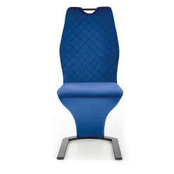 Set 2 sedie moderne imbottite in velluto blu acciaio nero Juliet