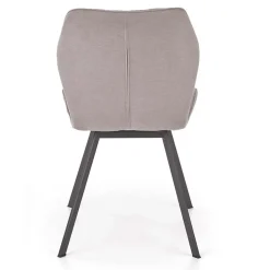 Set 4 sedie moderne imbottite in tessuto grigio Raven