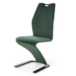 Set 2 sedie moderne imbottite in velluto verde acciaio nero Juliet