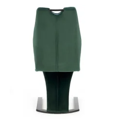 Set 2 sedie moderne imbottite in velluto verde acciaio nero Juliet