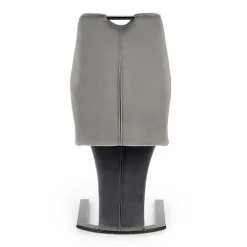 Set 2 sedie moderne imbottite in velluto grigio acciaio nero Juliet