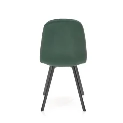 Set 4 sedie soggiorno moderne in velluto verde scuro nero Icaro
