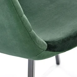 Set 4 sedie soggiorno moderne in velluto verde scuro nero Icaro