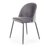 Set 2 sedie soggiorno moderne in tessuto grigio scuro nero Amy