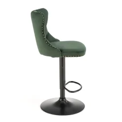 Set 2 sgabelli alti regolabili in velluto verde scuro Himeko