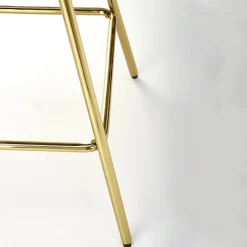 Set 2 sgabelli moderni in velluto verde scuro oro Darko