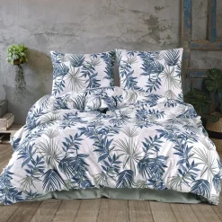 Set copripiumino matrimoniale e federe 220x240cm verde blu Himba