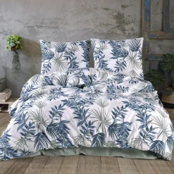 Set copripiumino matrimoniale oversize e federe 240x260cm verde blu Himba