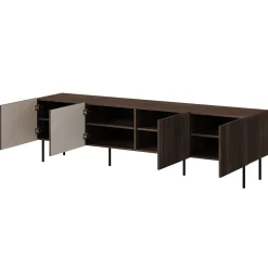 Set mobili soggiorno completo noce cannettato Gabiot