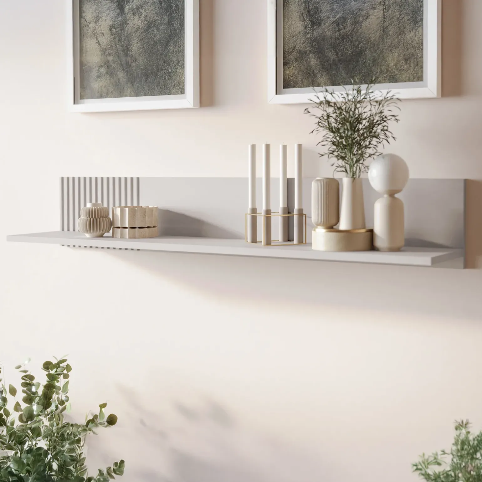 Set mobili soggiorno completo con frontali cannettati beige Ziggy 3