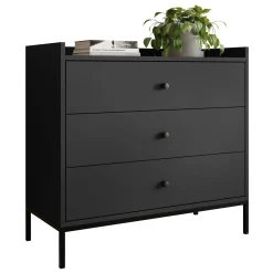 Set mobili soggiorno completo design moderno nero Pollon 2