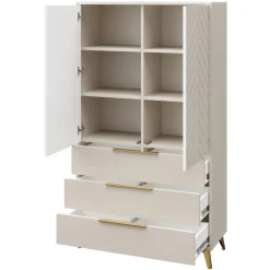 Set mobili soggiorno completo beige frontali serigrafati Miriam 2
