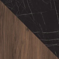 Set mobili soggiorno completo ripiano effetto marmo nero noce Caliva