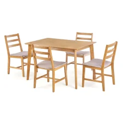 Set tavolo 120x80cm + 4 sedie moderno rovere cappuccino Arona