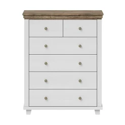 Settimino 90x113h cm 6 cassetti moderno bianco frassinato quercia Texel