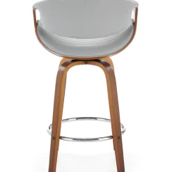 Sgabello alto da bar in ecopelle moderno noce grigio Ruby