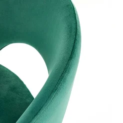 Sgabello alto moderno da bar in velluto verde nero Fober
