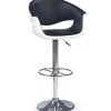 Sgabello alto regolabile moderno in ecopelle nero bianco Daisy
