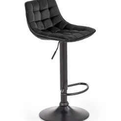 Sgabello imbottito regolabile in velluto nero Fost