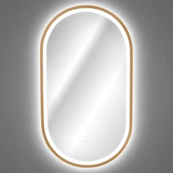 Specchio da parete con led 50x90cm dorato Glossy 2