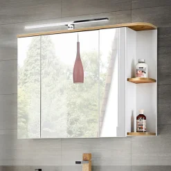 Specchio mobile contenitore 94x72cm 3 ante bianco rovere Dual
