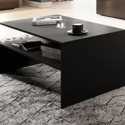 Tavolino da salotto design 100x45cm nero Emotion Gihome®