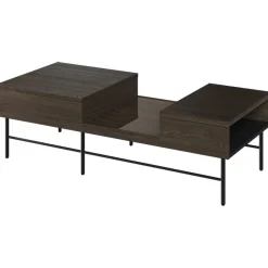 Tavolino da salotto doppio cassetti 134x40cm wengè Blackwood