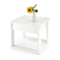 Tavolino da salotto moderno 60x52cm bianco Libano